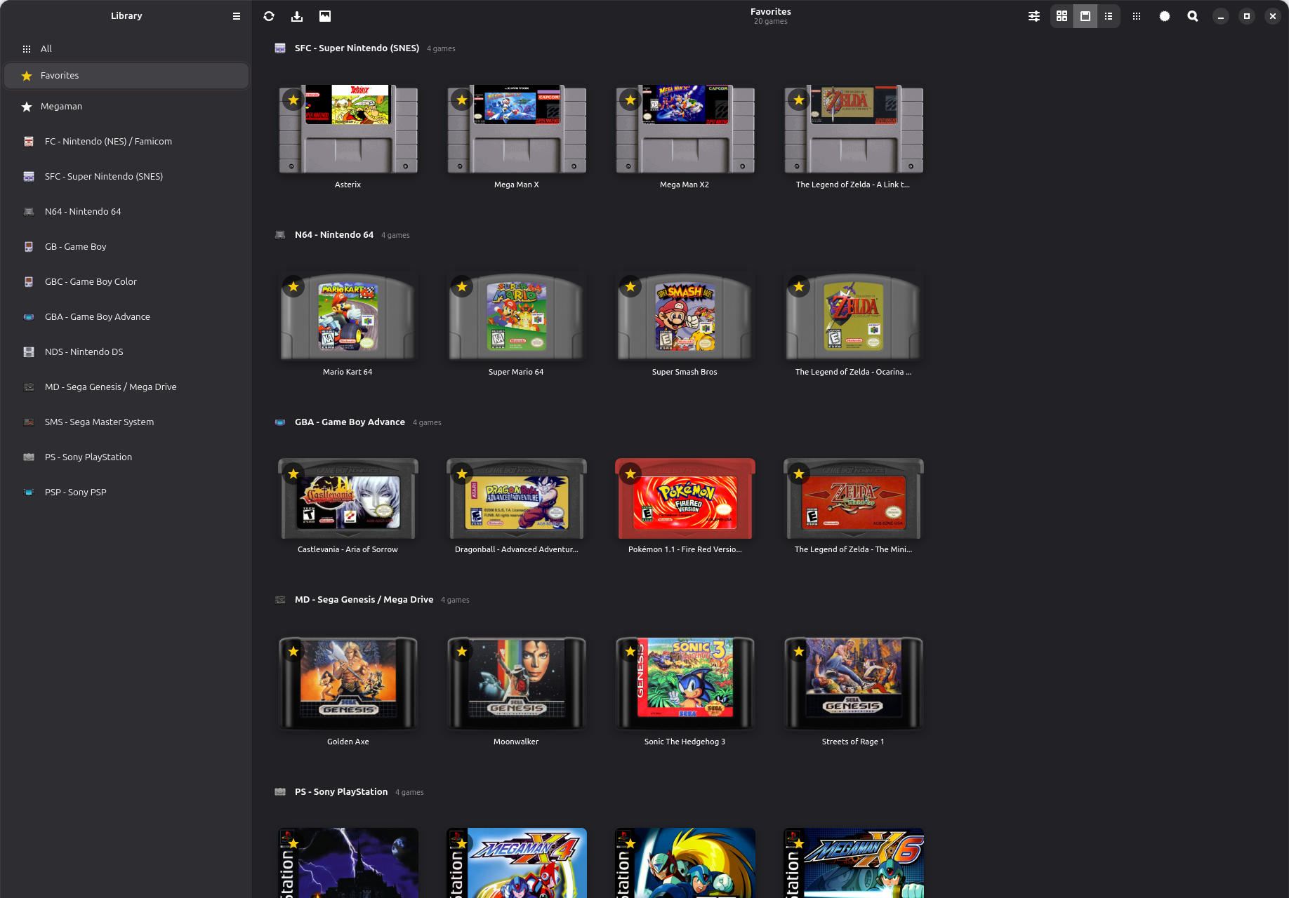 OpenEmux — Favoris