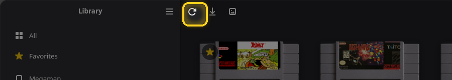 Le bouton Recharger la page affichée, encadré